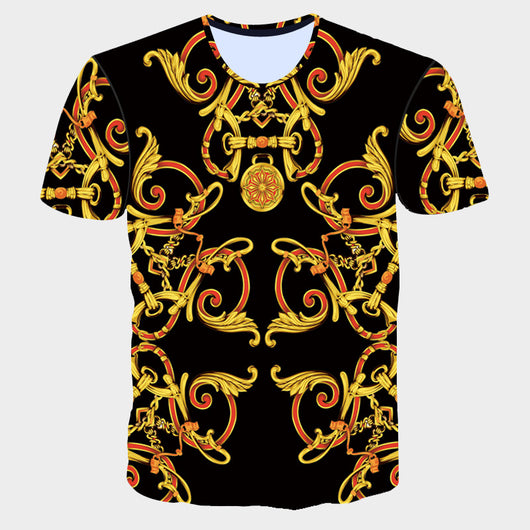 Playera Manga Corta para Hombre con Estampado de Letras a Rayas - Image 5