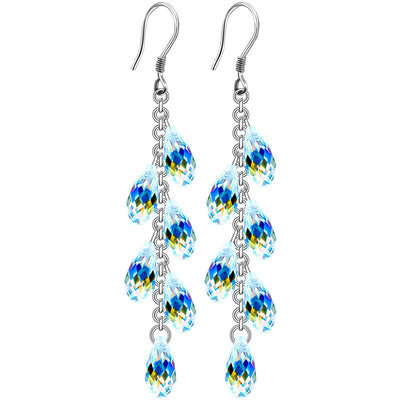 Aretes de Cristal con Aguja de Plata - Cortina de Cuentas Brillante - Image 13