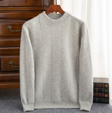 Suéter de Cachemira para Hombre Invierno - Cuello Redondo Rayas Doble Grosor - Image 18