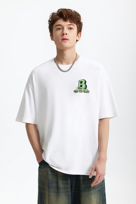 Camiseta Suelta Personalizada Letra B Estilo Urbano Casual para Hombre - Image 19