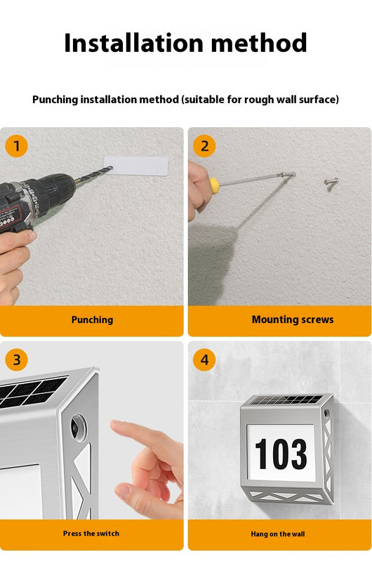 Placa Solar LED para Puerta con Indicador Digital Inteligente Resistente al Agua - Image 20