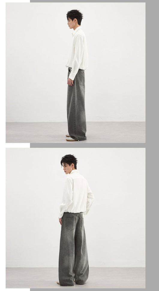 Pantalones Vaqueros Gris Lavado Básicos para Hombre - Otoño Invierno - Image 10