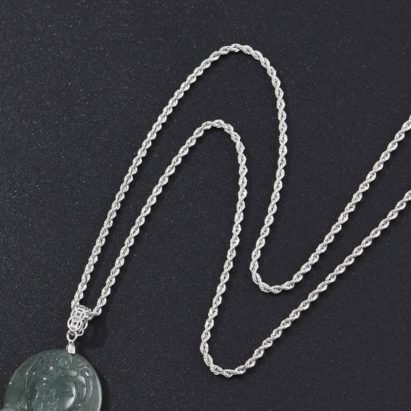 Cadena Larga de Plata Esterlina para Hombre con Cuerda de Cáñamo