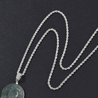 Cadena Larga de Plata Esterlina para Hombre con Cuerda de Cáñamo