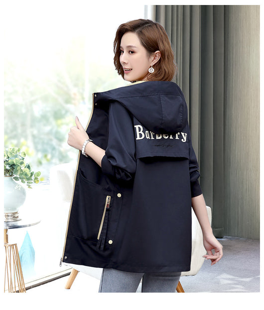 Chaqueta Trench Hooded Coreana Casual Midi para Mujer - Image 3