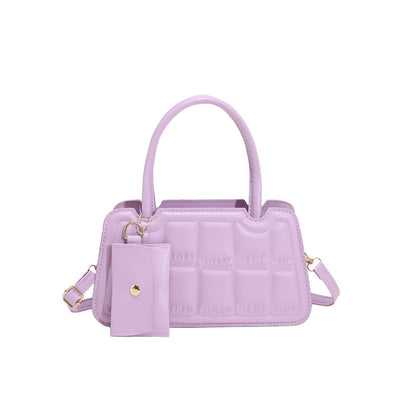 Bolsa de Hombro Multicolor con Textura Grid y Billetera - Tote Elegante para Mujer - Image 16