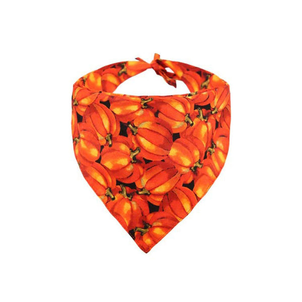 Pañuelo Triangular Reversible Halloween para Perros - Diseño Calabaza