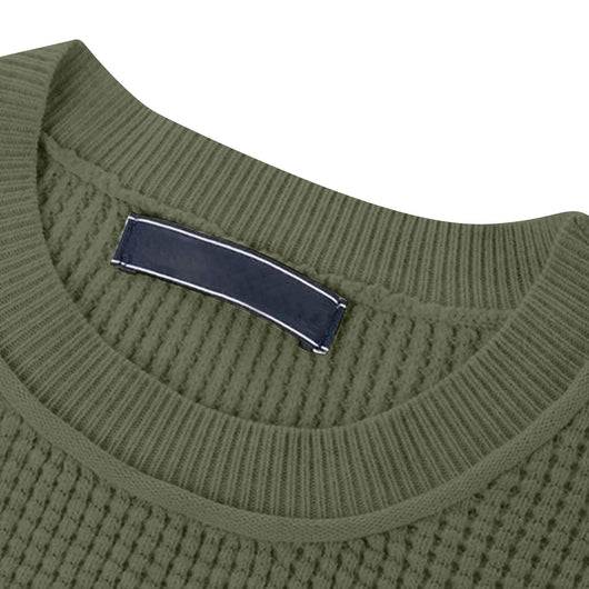 Camiseta Henley Suelta de Algodón Texturizado Manga Larga - Image 23