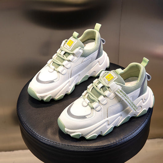 Zapatos Deportivos Casual Papá de Cuero Genuino con Suela Elevada - Image 11