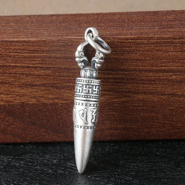 Dije Mantra de Seis Palabras en Plata Pura - Cadena Escote