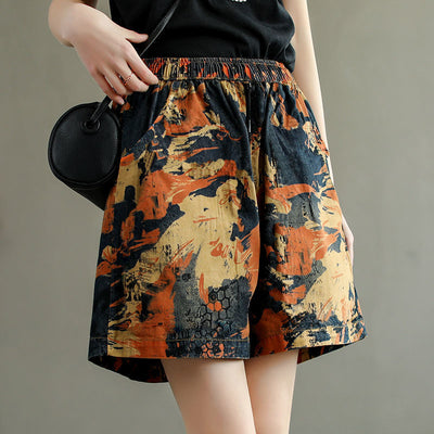 Shorts de Algodón Estampado Cintura Alta para Mujer