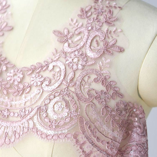 Accesorios de Encaje Secuencia Bordado para Boda con Efecto Pestañas - Image 45