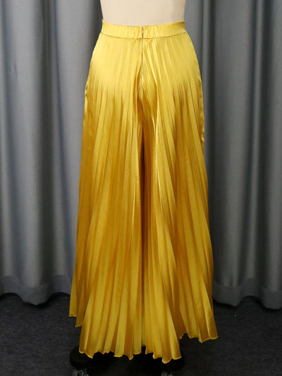 Conjunto Elegante: Blusa V-neck con Moño y Pantalón Plisado Ancho - Image 14