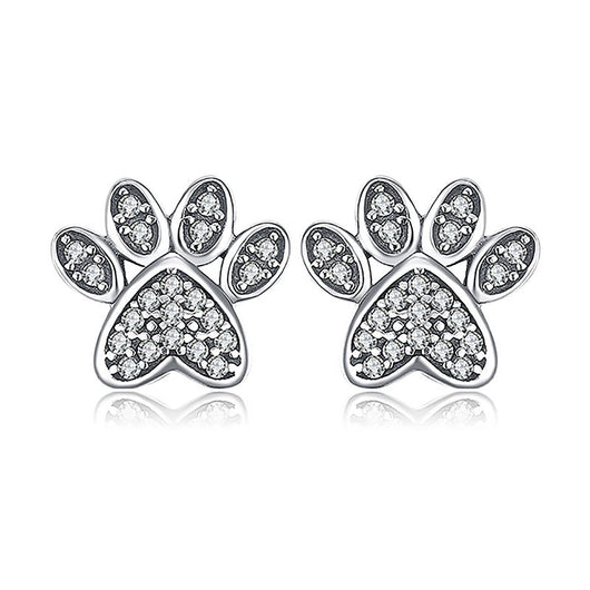 Aretes de Plata con Huellas de Animales Kawaii - Image 11