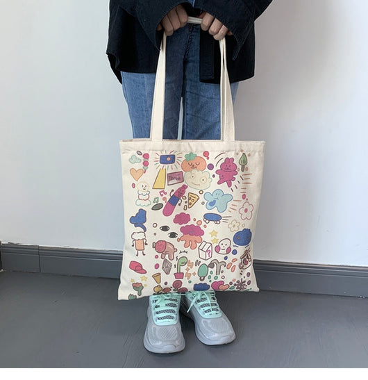 Bolsa de Lona Grande con Estampados Adorables - Capacidad Máxima - Image 29