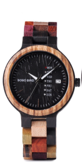 Reloj de Pareja Bobo Bird con Correa de Cuero y Esfera de Bambú - Image 6