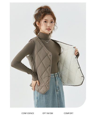 Chaleco Corto de Terciopelo para Otoño e Invierno Mujer - Image 28