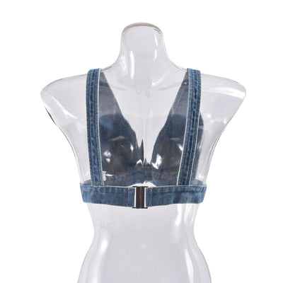 Top Denim Lavado Sexy con Cierre Posterior - Image 9