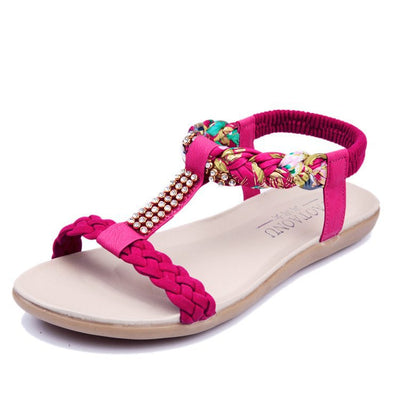Sandalias Bohemias de Verano para Mujer con Strass y Tacón Plano - Image 6