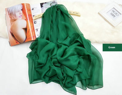 Pañuelo de Seda Elegante Liso para Mujer - Todas las Estaciones - Image 31