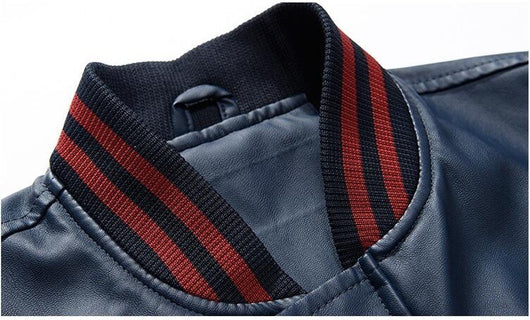 Chaqueta de Cuero Cropped con Forro Polar para Hombre - Estilo Béisbol - Image 21
