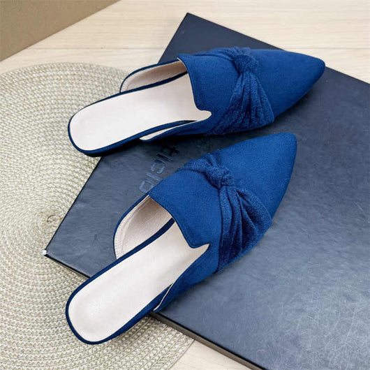Pantuflas Puntiagudas Estilo Coreano con Moño - Cómodas y Elegantes