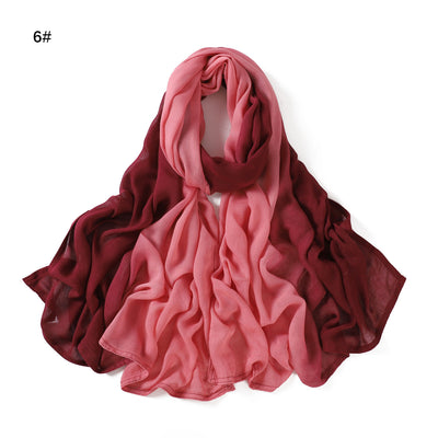Foulard Ligero de Rayón con Degradado Pintado a Mano - Protección Solar - Image 26