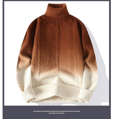 Suéter Tejido Cuello Alto con Degradado de Color para Hombre - Image 9