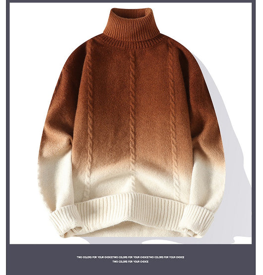 Suéter Tejido Cuello Alto con Degradado de Color para Hombre - Image 9