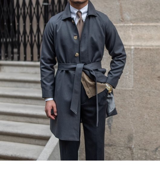 Abrigo Trench de Lana Sencillo Elegancia Atemporal - Image 16