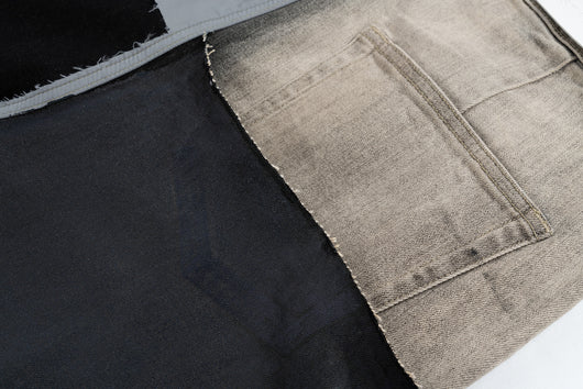 Pantalón Patchwork Bicolor con Acabado Ceroso Premium - Image 7