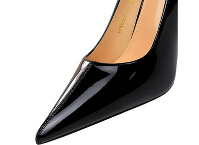 Zapatos de Tacón Alto Charol Brillante Punta Afilada - Image 11