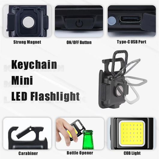 Linterna LED Recargable Compacta COB - Luz de Emergencia USB Portátil - Image 4