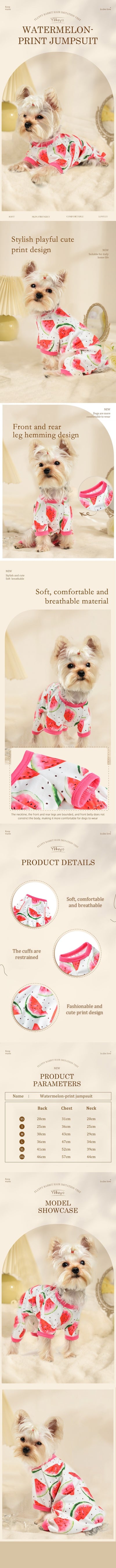 Mono para Mascotas con Estampado de Sandía - Traje de Cuatro Patas - Image 8