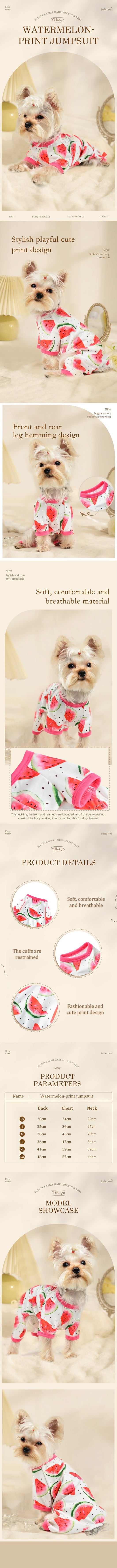 Mono para Mascotas con Estampado de Sandía - Traje de Cuatro Patas - Image 8