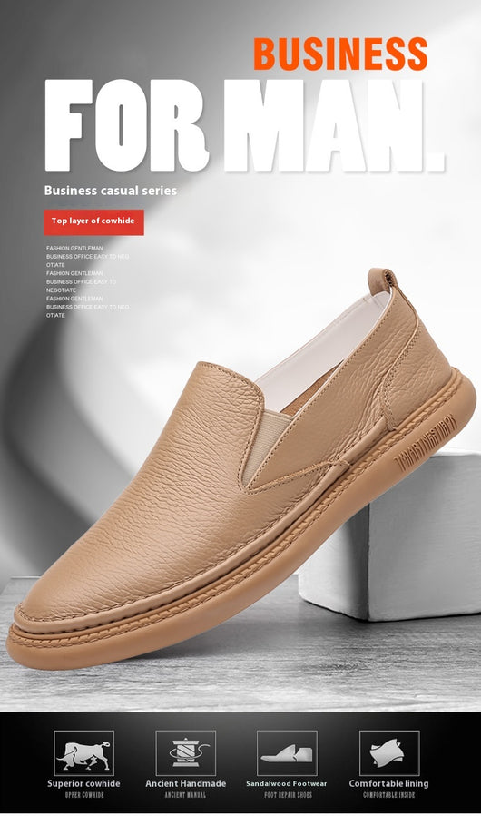Zapatos Casuales de Cuero Genuino para Hombre - Primera Capa - Image 8