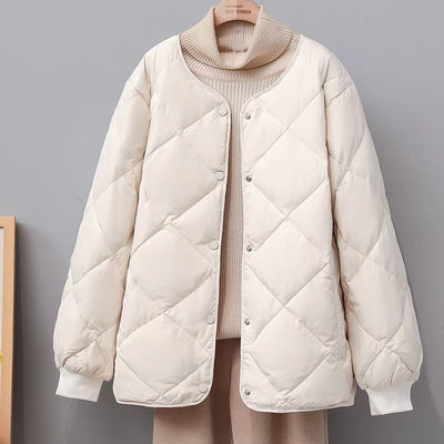 Chaqueta Corta Acolchada con Diseño Rombo para Mujer - Image 6