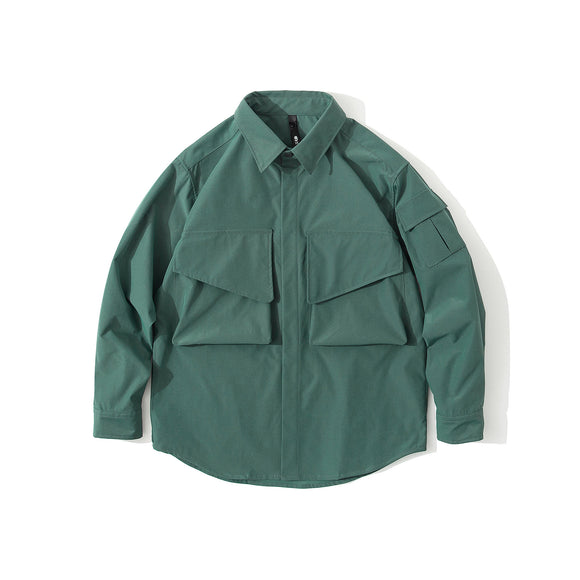 Camisa Casual Holgada con Bolsillos para Hombre