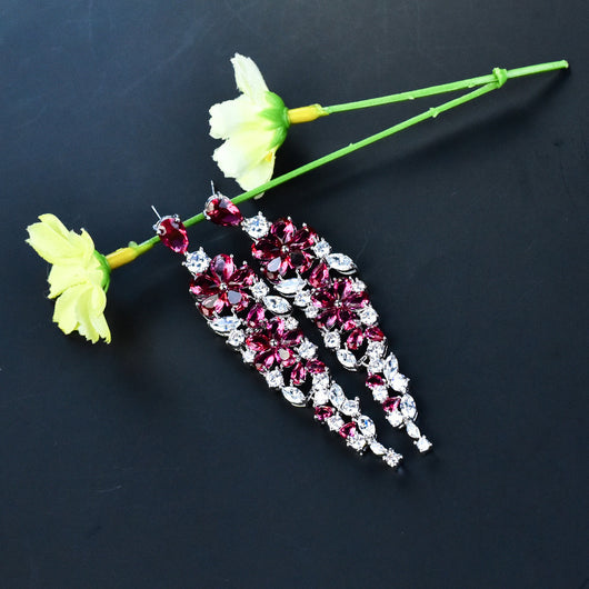 Aretes Largos de Flores con Borlas Elegantes - Image 2