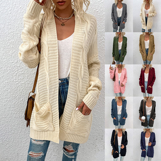 Cardigan Retorcido de Punto Medio Largo para Mujer - Image 2