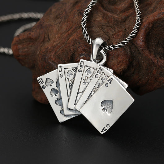 Dije de Plata Esterlina S925 Diseño Poker Versátil y Moderno - Image 4