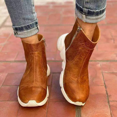 Botas Martin de Ante Marrón Caña Alta para Mujer - Otoño e Invierno - Image 13