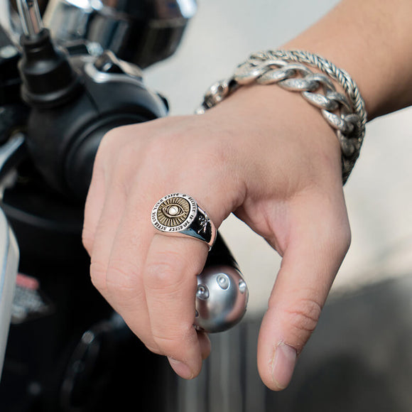 Anillo de Plata Vintage Punk para Hombre S925