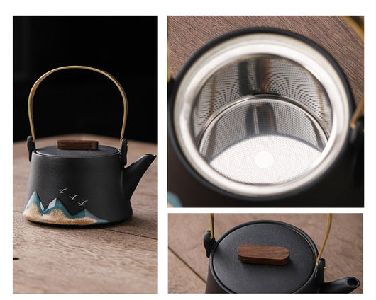 Juego de Té Chino Estilo Moderno con Tazas y Tetera Portátil - Image 12