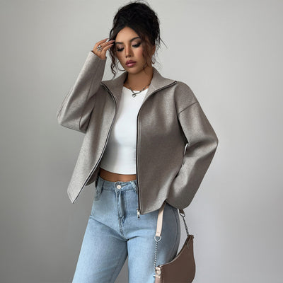 Chaqueta Larga de Color Sólido para Mujer - Abrigo Elegante de Manga Larga - Image 3
