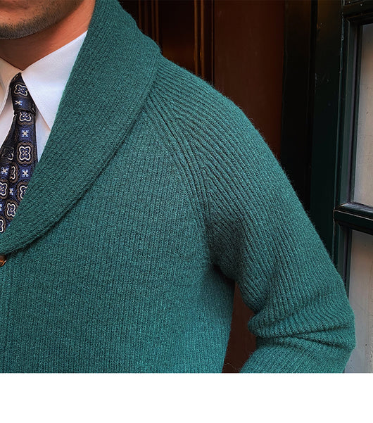 Cardigan Tejido Grueso Vintage para Hombre Estilo Retro - Image 6