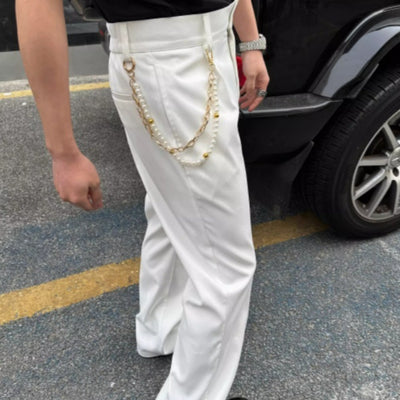 Pantalón con Cadena de Perlas y Cierre Avanzado