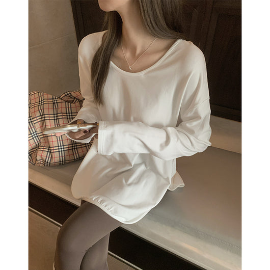Playera Blanca Minimalista de Manga Larga - Image 6