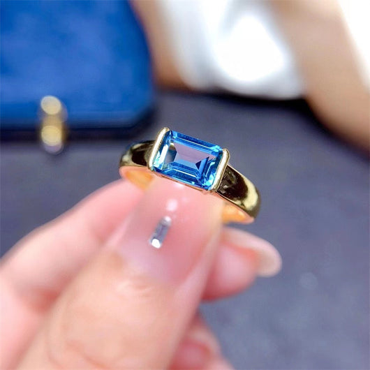 Anillo de Topacio Natural Plata 925 para Mujer - Image 2