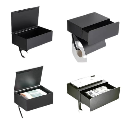 Organizador de Baño Negro con Repisa para Papel Higiénico y Toallitas - Image 4